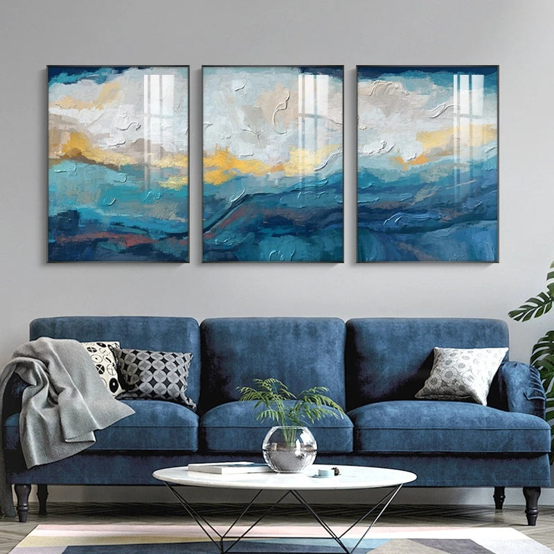 Tableau Triptyque Bleu