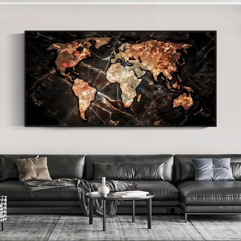 Tableau carte du monde industrielle