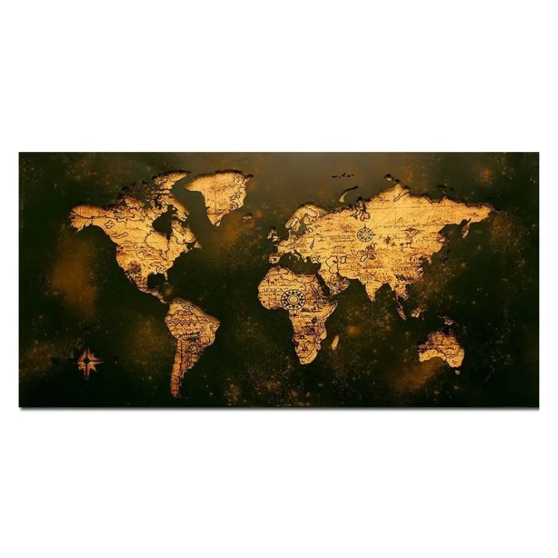 Tableau carte du monde vintage toile