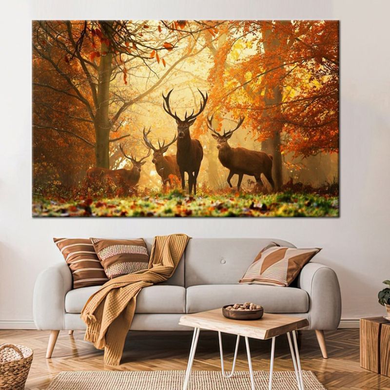 Tableau Cerf Automne