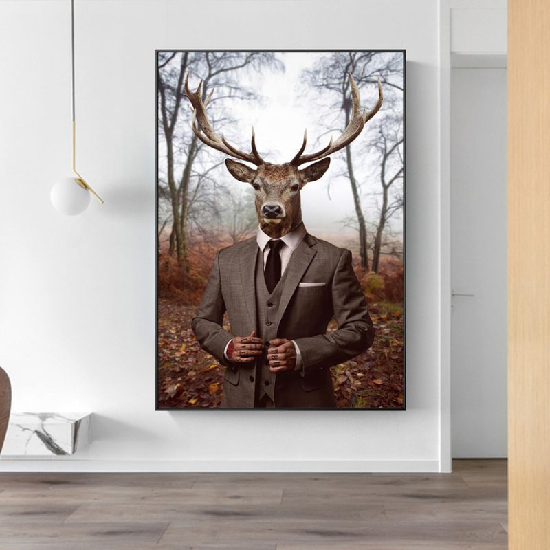 Tableau Cerf En Costume