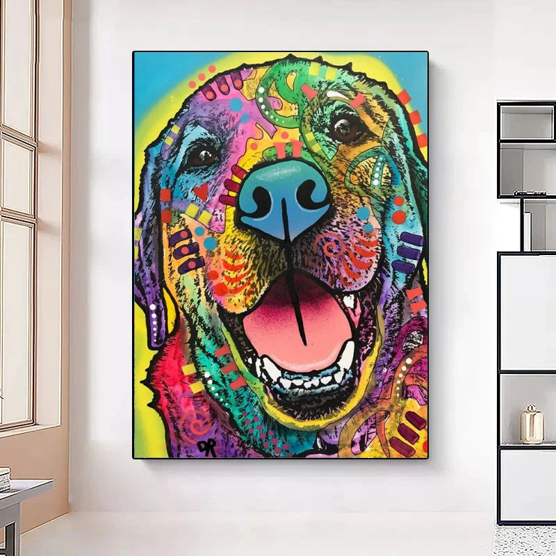 Tableau Chien Multicolore
