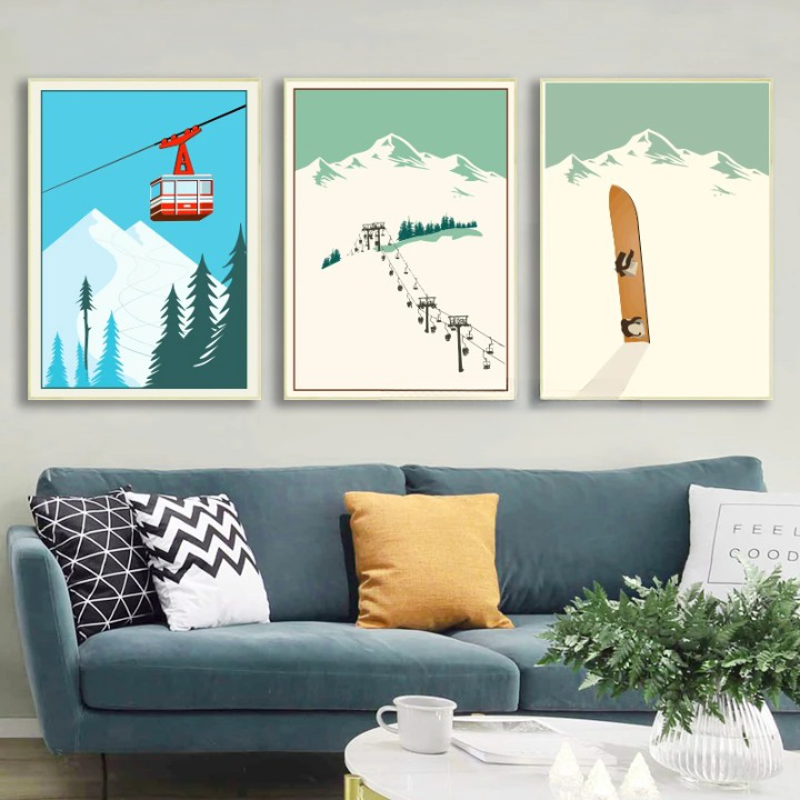 Tableau déco montagne vintage