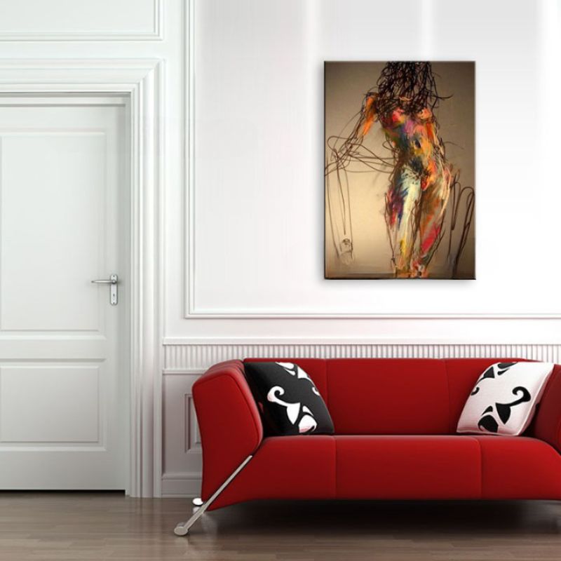 Tableau Femme Nu Abstrait toile