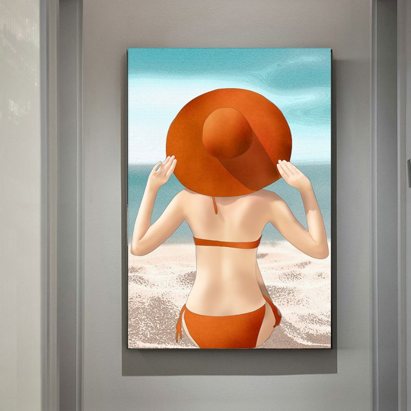 Tableau femme à la plage