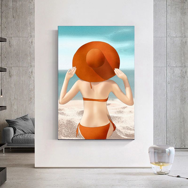 Tableau femme à la plage