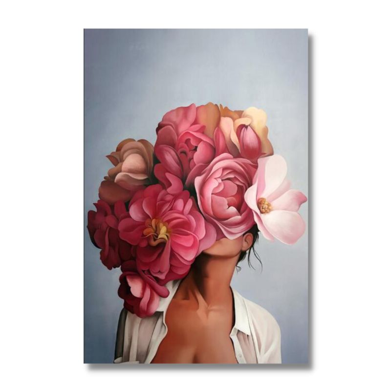 Tableau femme tête fleurtoile 2