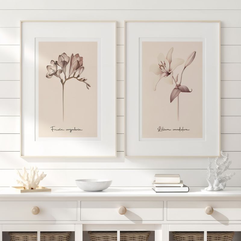 Tableau fleur minimaliste