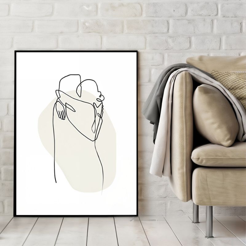 Tableau minimaliste couple cadre