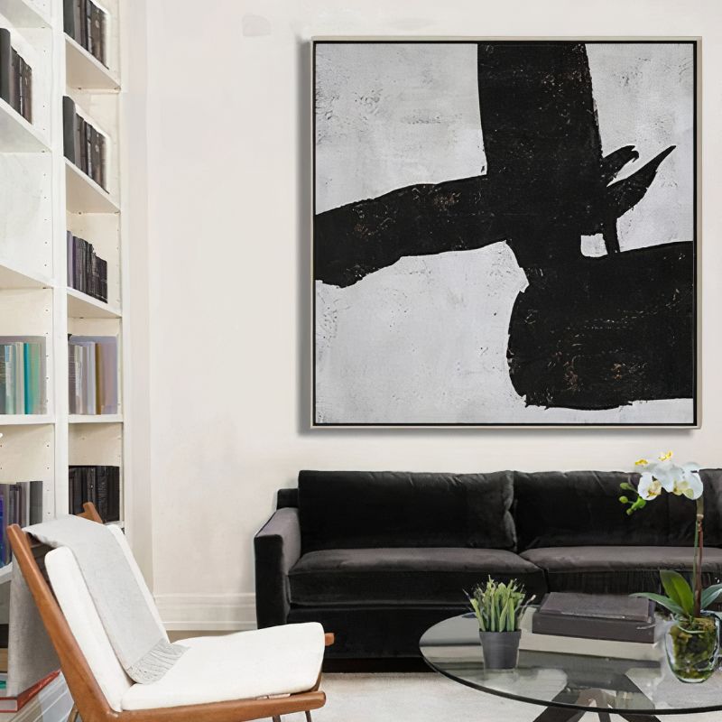 Tableau minimaliste noir deco murale