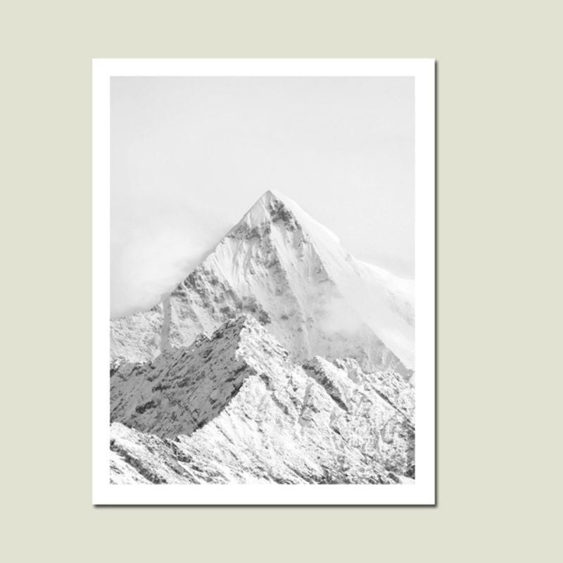 Tableau montagne noir et blanc