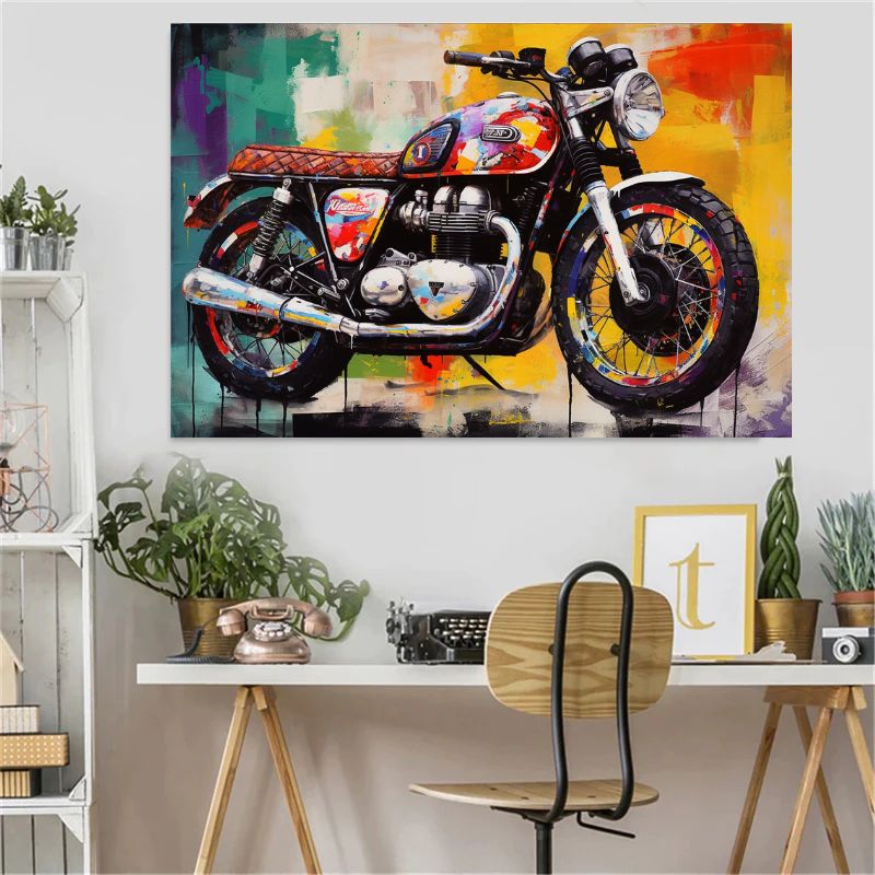 Tableau Pop Art Moto cadre