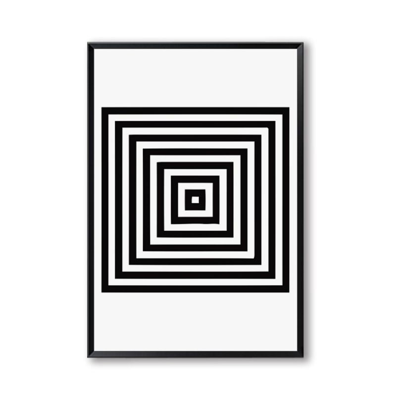 Tableau noir et blanc geometrique