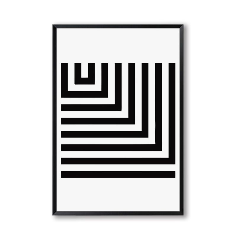 Tableau noir et blanc geometrique