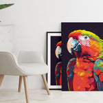 Tableau perroquet pop art cadre toile