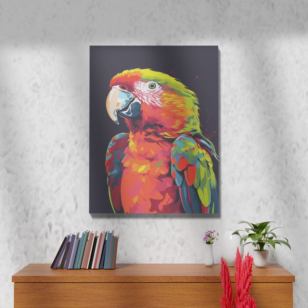 Tableau perroquet pop art