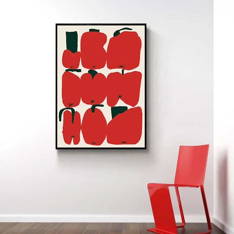 tableau salon rouge cadre