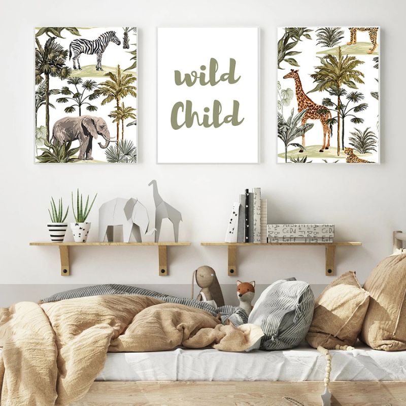 Tableau Triptyque Jungle