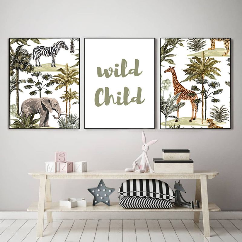 Tableau Triptyque Jungle