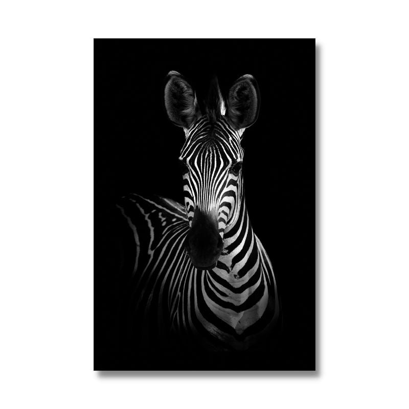 tableau zebre noir et blanc toile