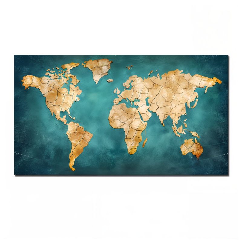 Tableau carte du monde moderne toile