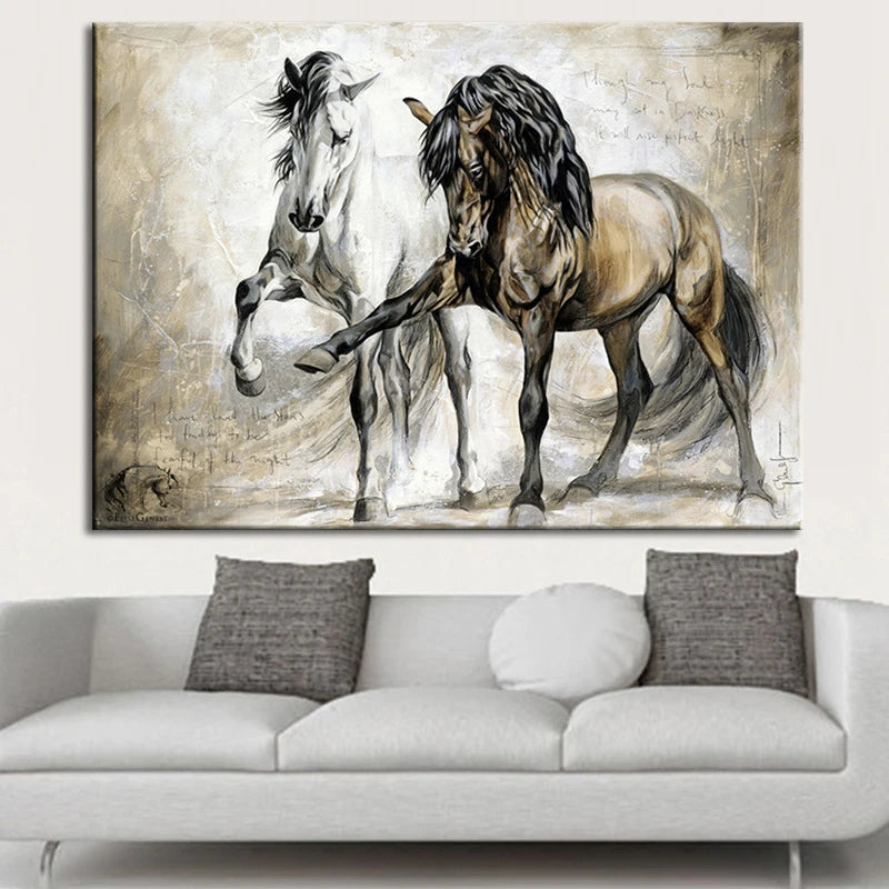 Tableau ancien cheval vtoile