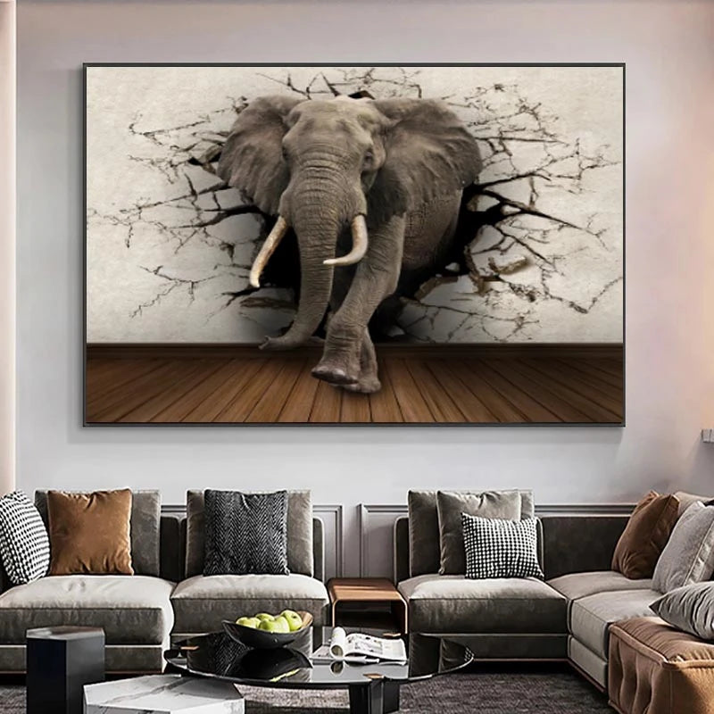 Tableau cadre éléphant 3 d