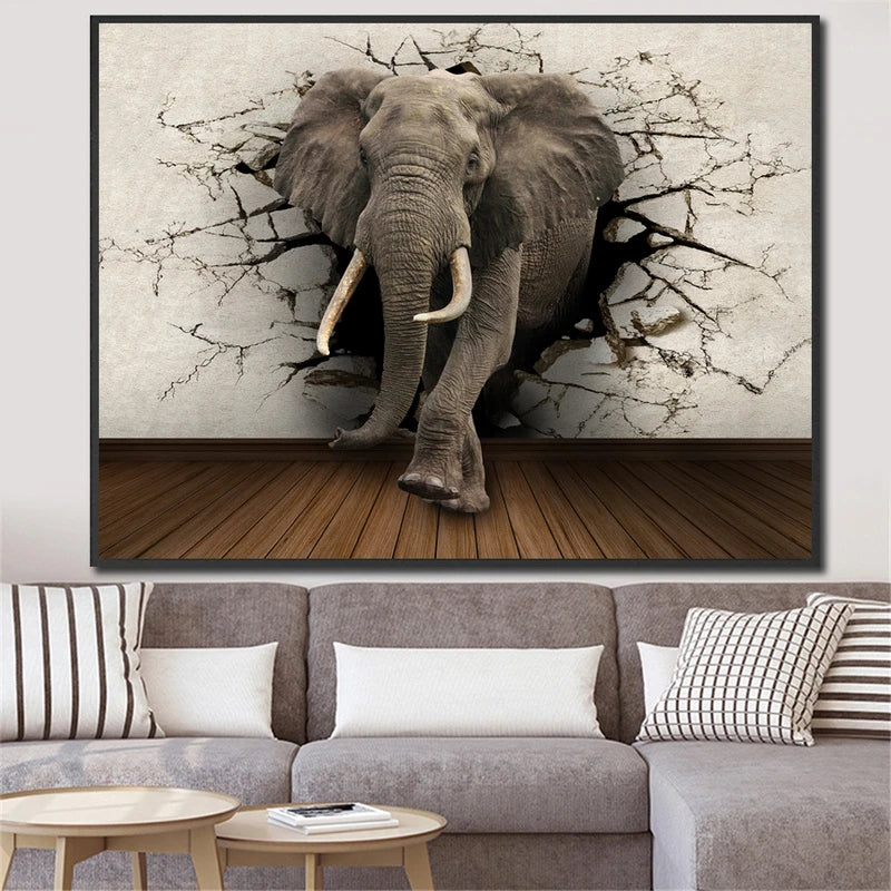 Tableau éléphant 3D