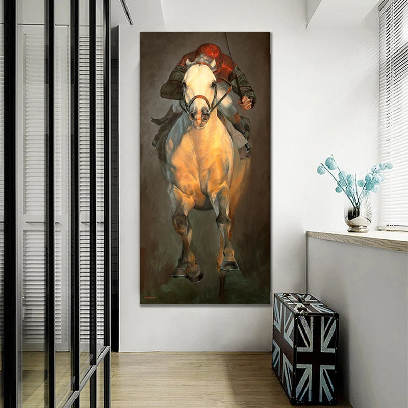 Tableau jockey toile