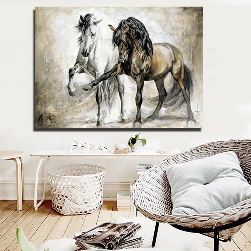 Tableau ancien cheval peinture