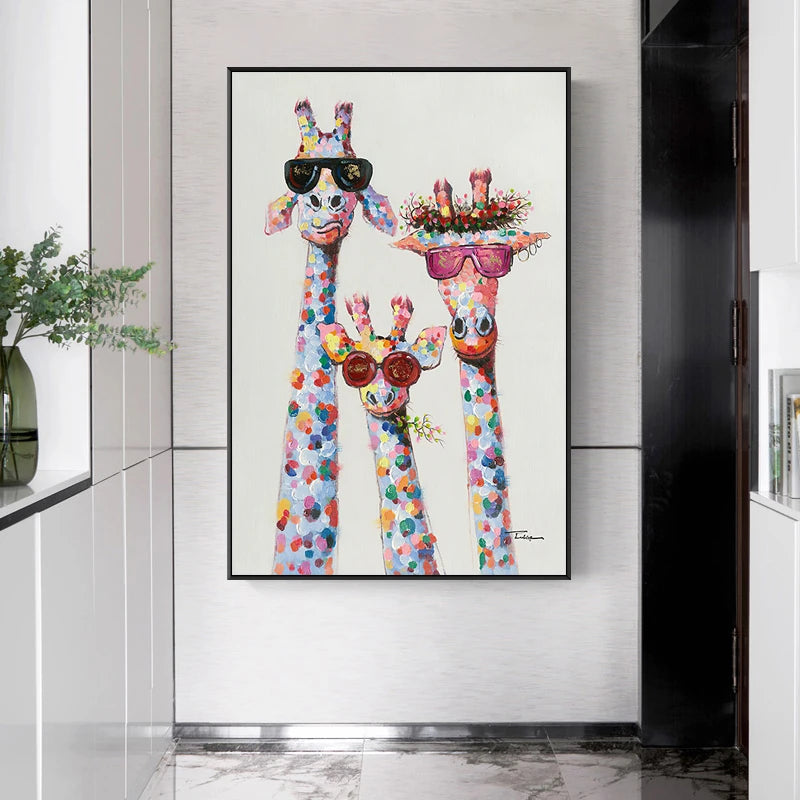 tableau girafe coloré