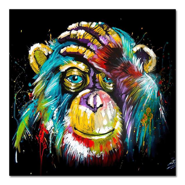 peinture tête de singe tableau