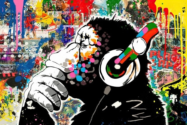 Tableau style street art singe