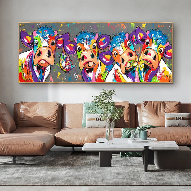 Tableau vache colorée