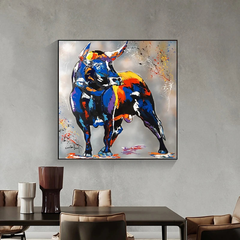 tableau taureau coloré