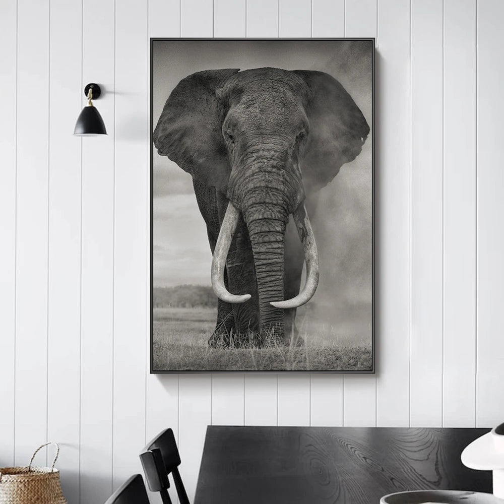 tableau éléphant grand format toile