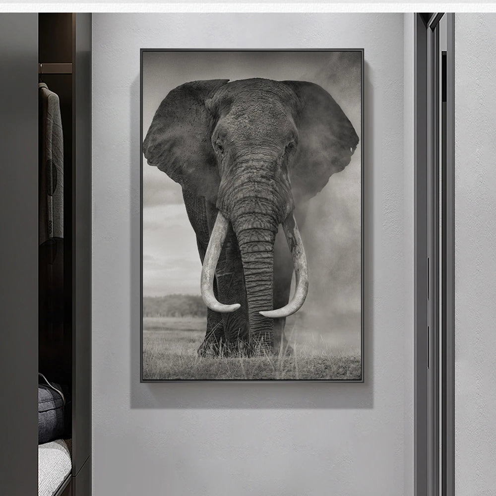 tableau éléphant grand format cadre