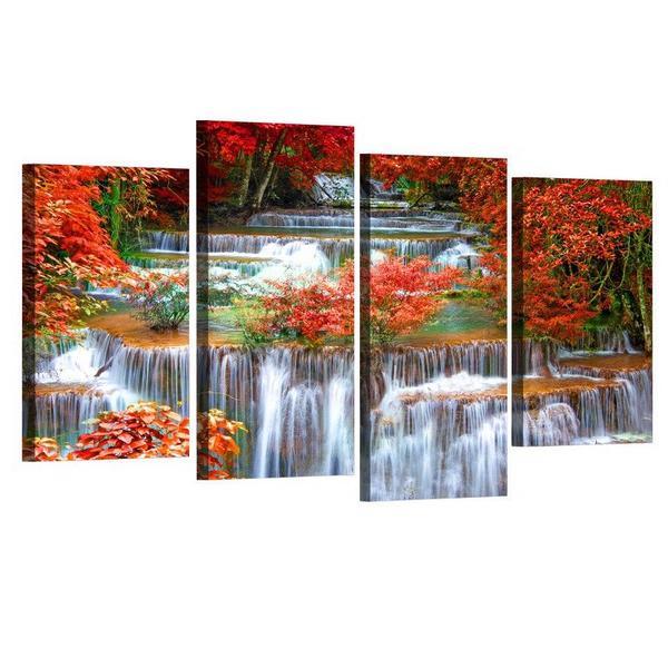 CASCADE EN AUTOMNE - Toile imprimée sur châssis - Art-Cadre.fr
