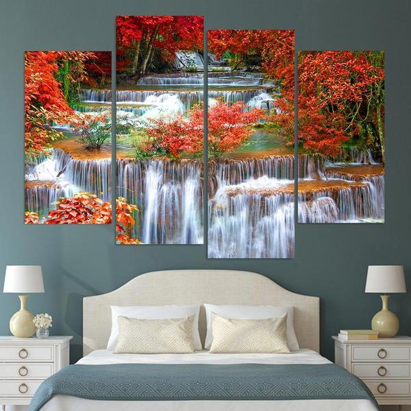 CASCADE EN AUTOMNE - Toile imprimée sur châssis - Art-Cadre.fr