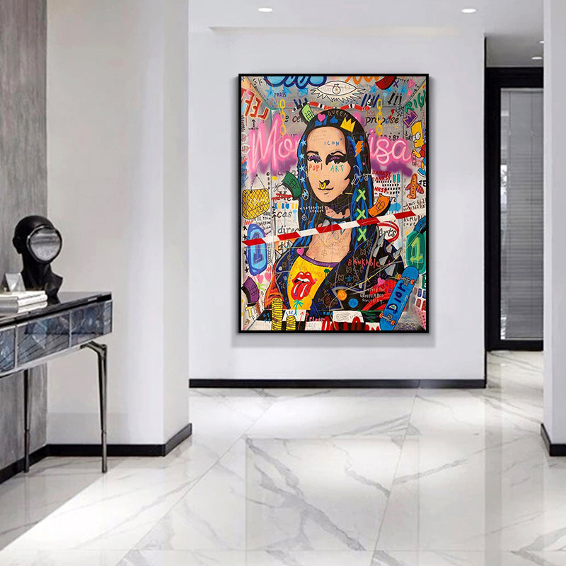 tableau joconde street art deco murale