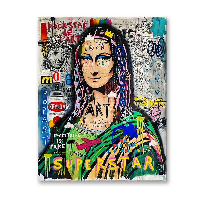 tableau mona lisa street art toile