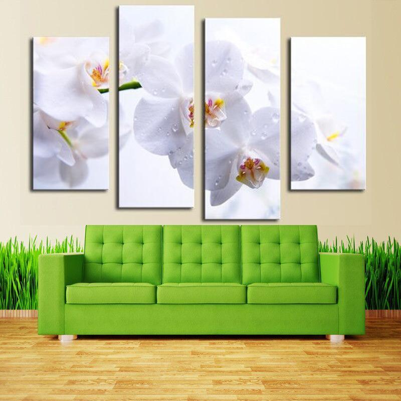 FLEURS BLANCHES - Toile imprimée sur châssis - Art-Cadre.fr