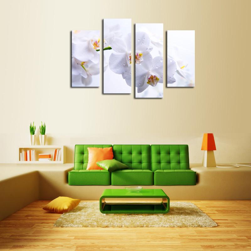 FLEURS BLANCHES - Toile imprimée sur châssis - Art-Cadre.fr