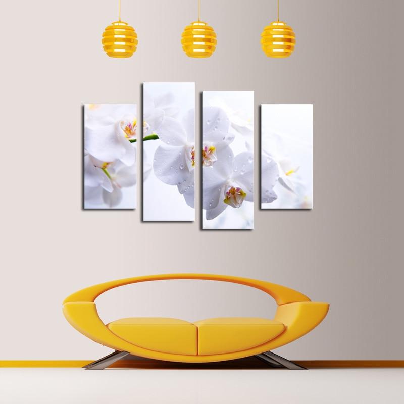 FLEURS BLANCHES - Toile imprimée sur châssis - Art-Cadre.fr