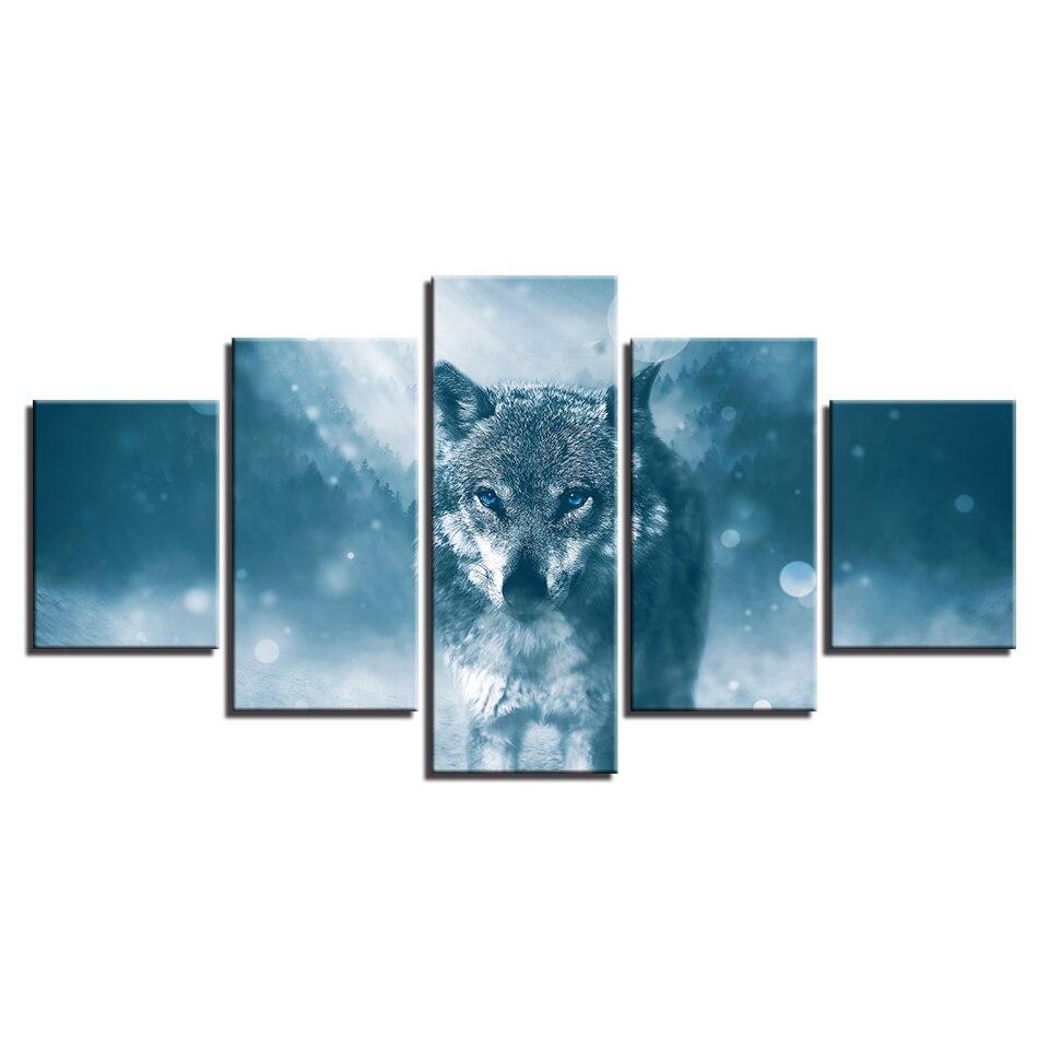 LOUP GRIS - Toile imprimée sur châssis - Art-Cadre.fr
