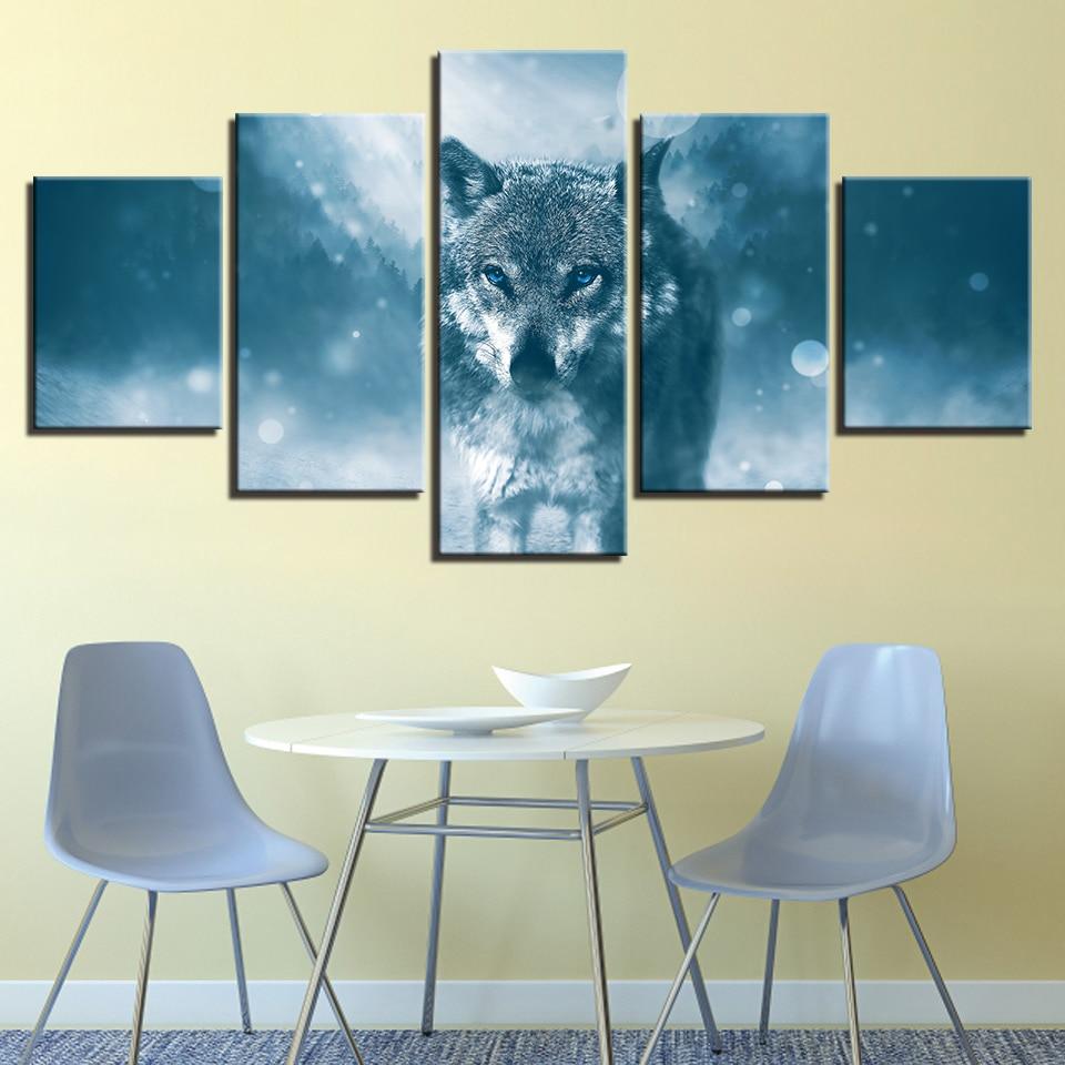 LOUP GRIS - Toile imprimée sur châssis - Art-Cadre.fr