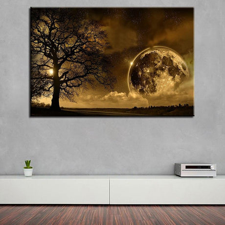 LUNE DOMINANTE - Toile imprimée sur châssis - Art-Cadre.fr