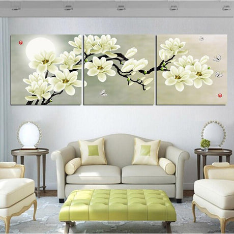 Tableau peinture Magnolia Triptyque