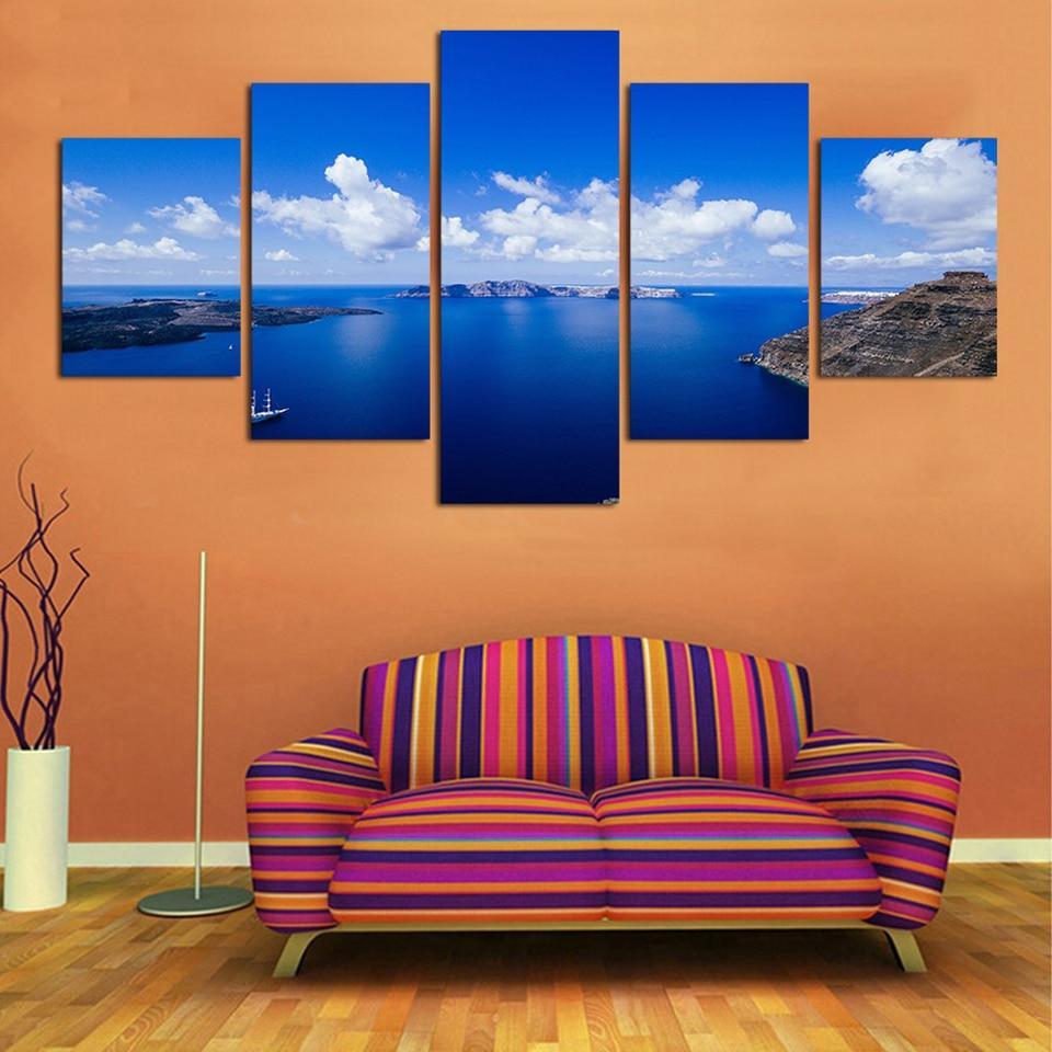 MER ET CIEL BLEUS - Toile imprimée sur châssis - Art-Cadre.fr