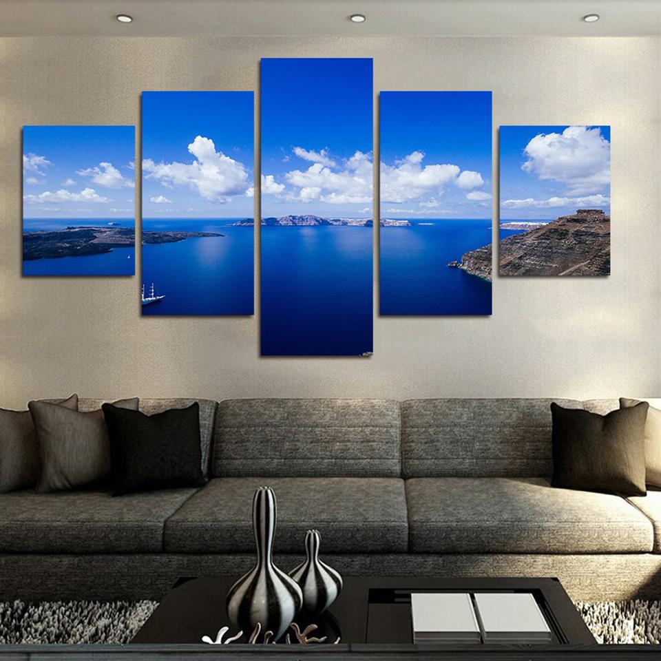 MER ET CIEL BLEUS - Toile imprimée sur châssis - Art-Cadre.fr